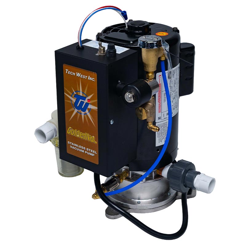 TECH WEST GOLDENVAC STAINLESS STEEL VACUUM PUMP (3 Users) with water recycler