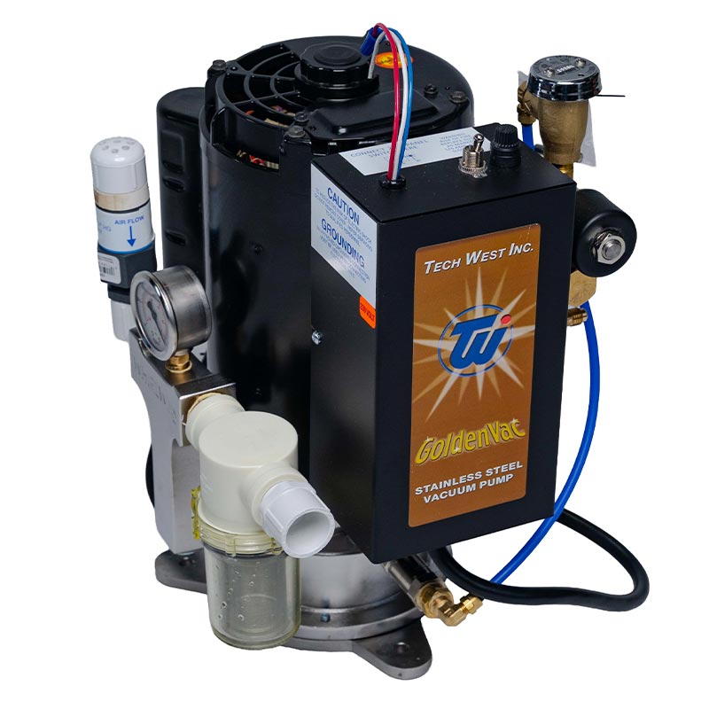 TECH WEST GOLDENVAC STAINLESS STEEL VACUUM PUMP (3 Users) with water recycler