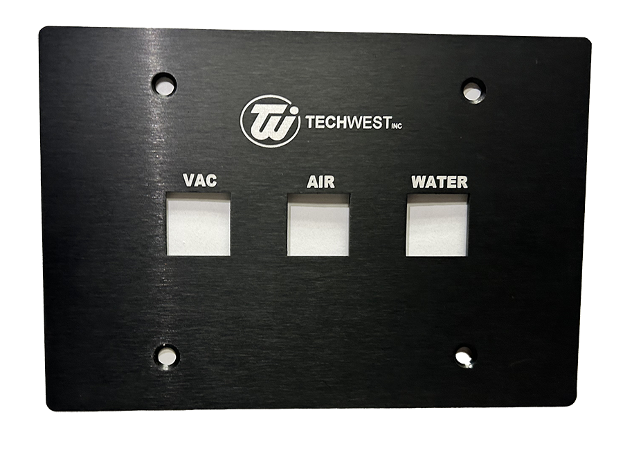 TECH WEST CONTROL PANEL 1 VAC 1 AIR 1 H20 buttons